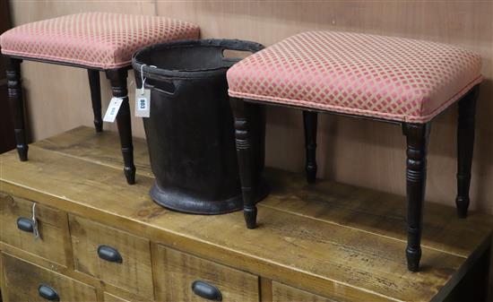 A pair of Regency mahogany stools